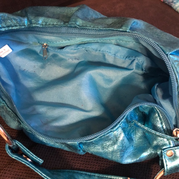 Mermaid Blue Metallic Bracelet Bag UNIQUE (Good Condition) So Unique & Cute - Picture 3 of 12
